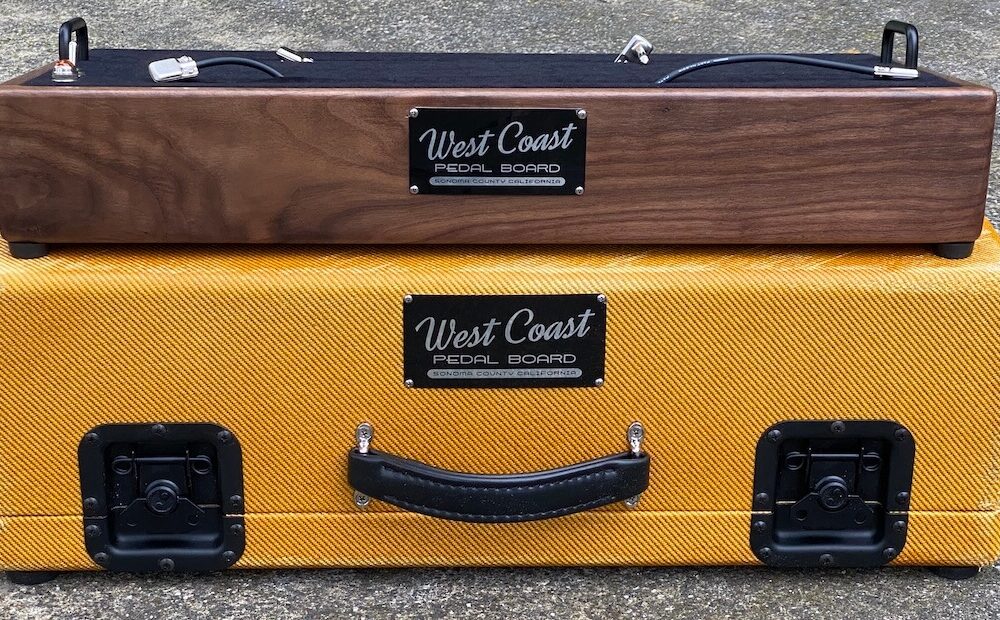 walnut pedalboard tweed case