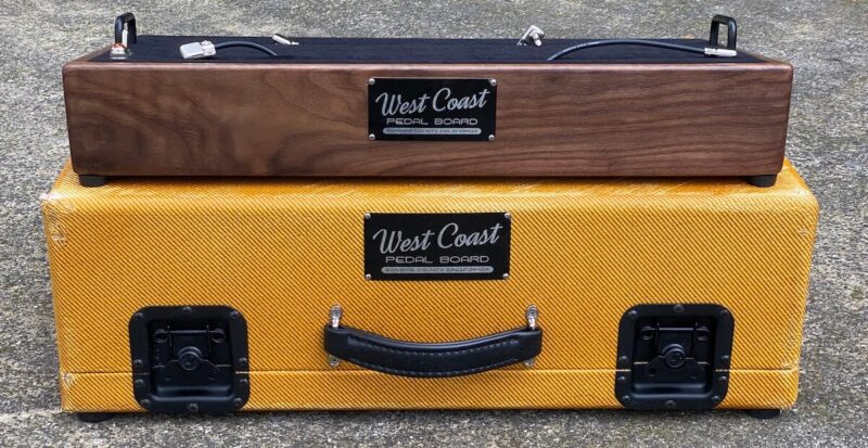walnut pedalboard tweed case