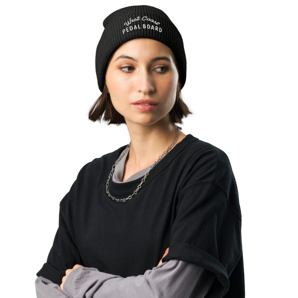 Embroidered Waffle Beanie - Image 4