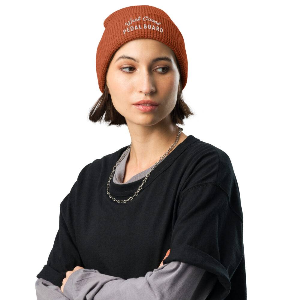 Embroidered Waffle Beanie - Image 2