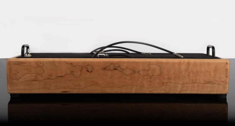 Curly Cherry & Sapele Hardwood Pedalboard - 24X12 - Ready to Ship 1
