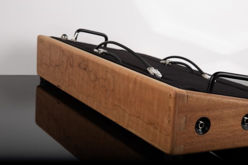 Curly Cherry & Sapele Hardwood Pedalboard - 24X12 - Ready to Ship 8
