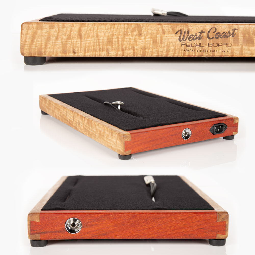 Curly Eucalyptus and Padauk Hardwood Flat Pedalboard