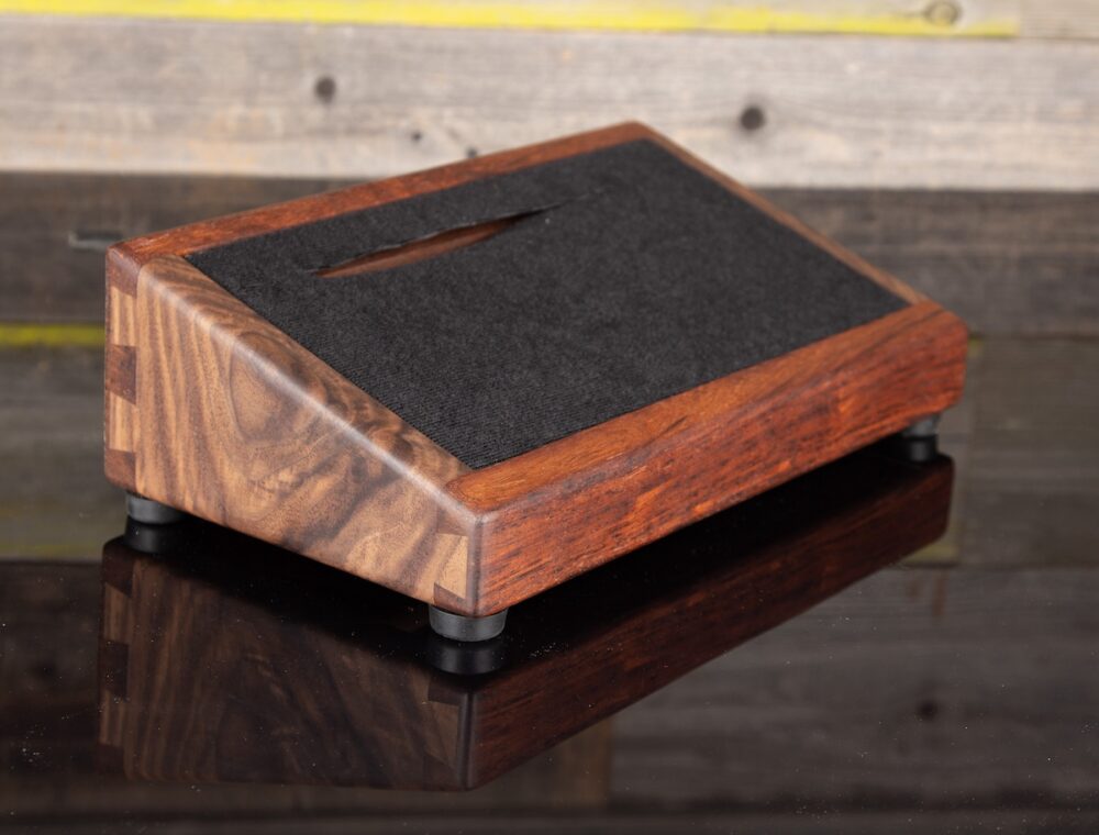 13X7 Custom Mini Walnut and Bubinga Pedalboard - Ready to Ship - Image 4