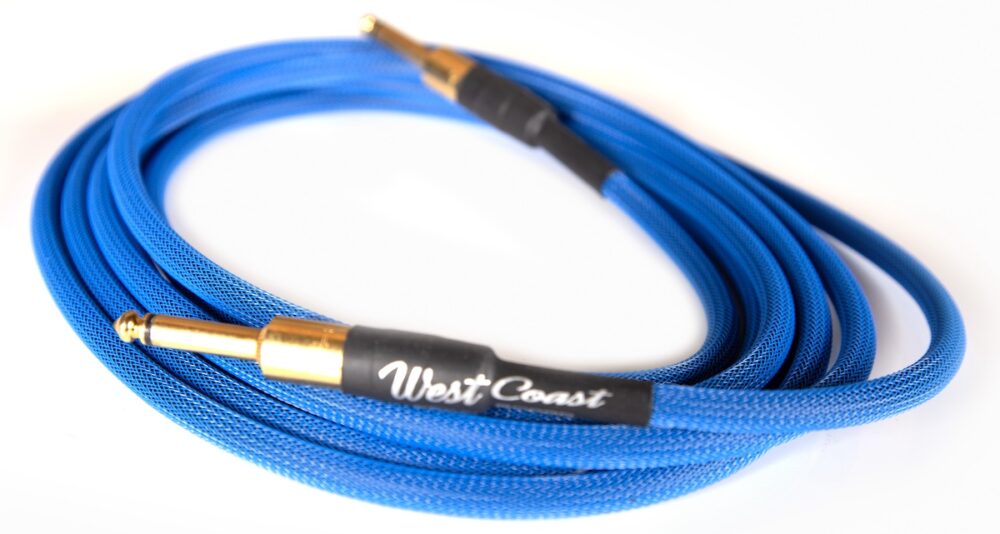 Blue with Gold 12' Premium Instrument Cable