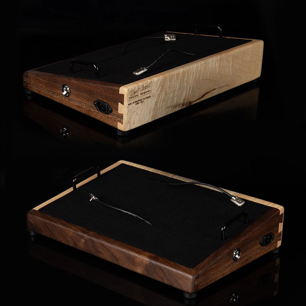 walnut and maple pedalboard