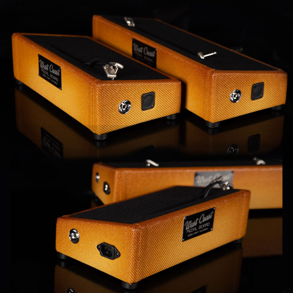 mini sunburst tweed pedalboard