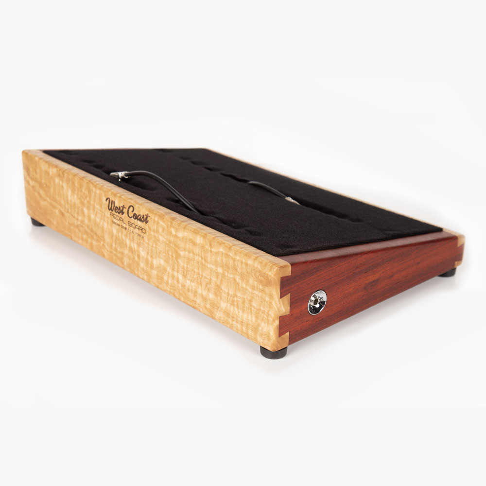 iron man padauk and curly eucalyptus pedalboard