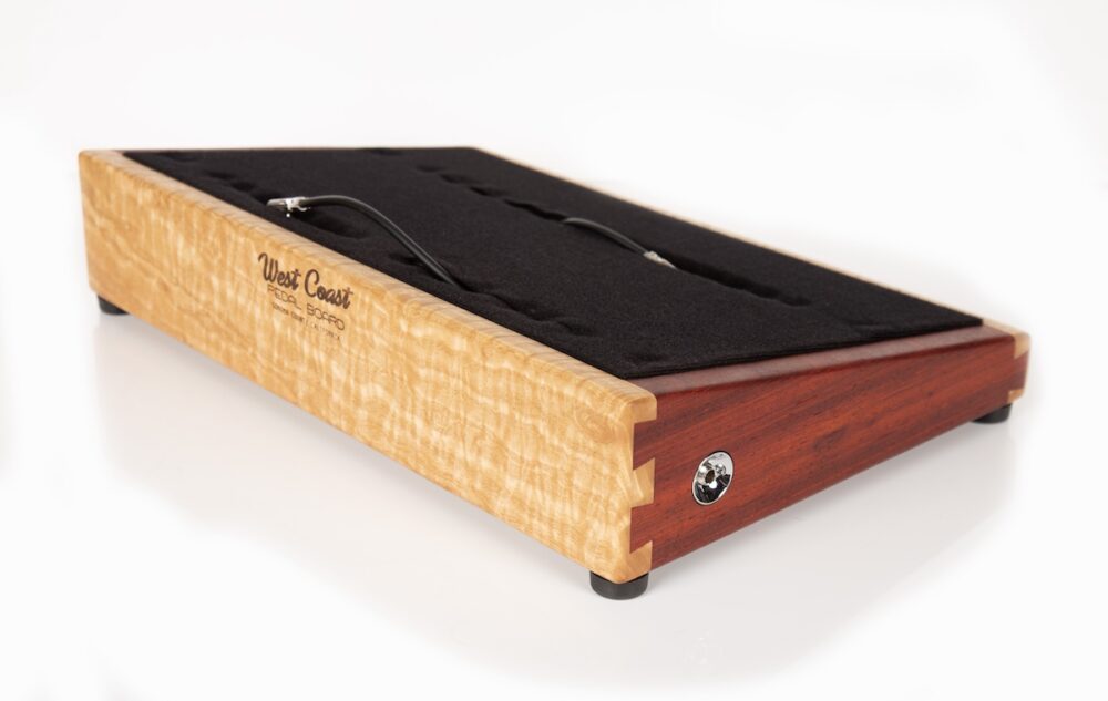 Iron Man Padauk and Curly Eucalyptus Angled Pedalboard - Image 6
