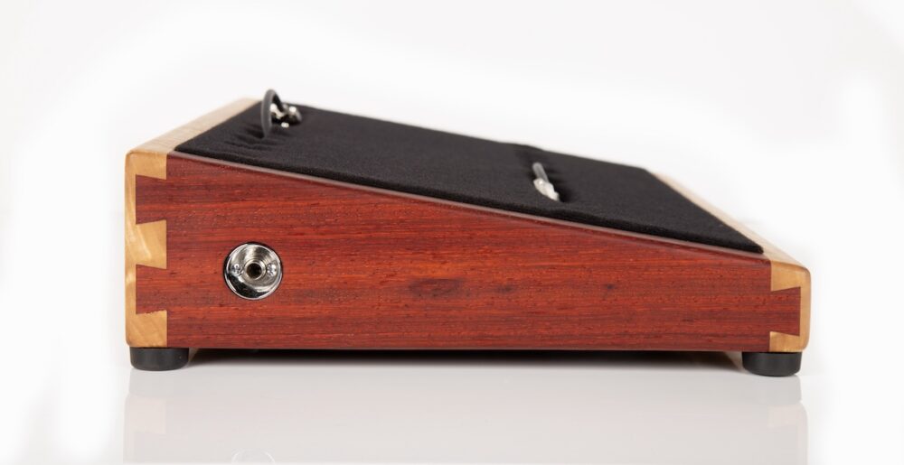 Iron Man Padauk and Curly Eucalyptus Angled Pedalboard - Image 5