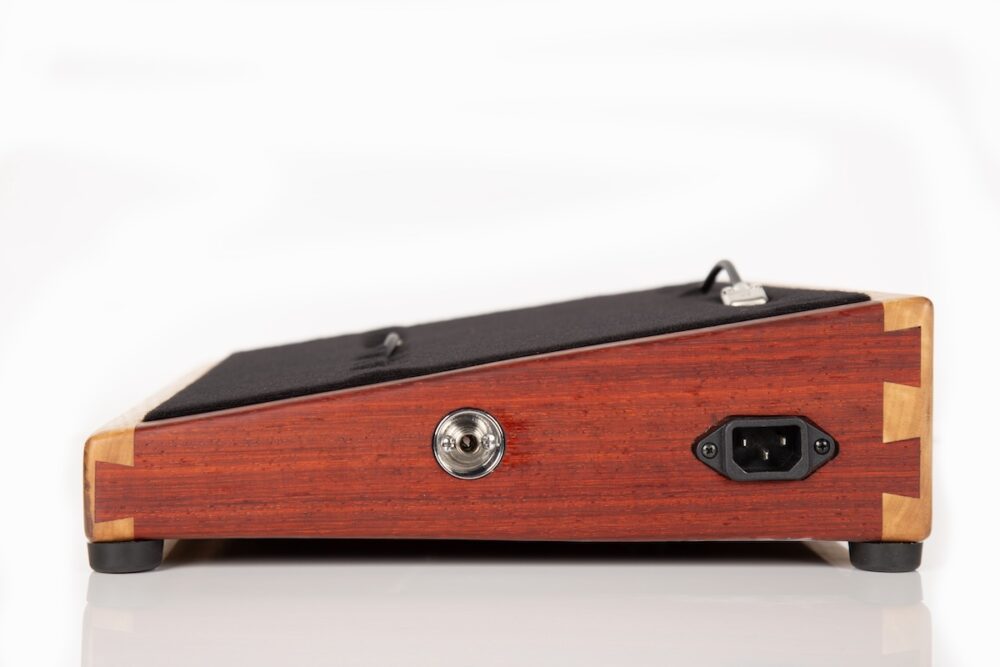 Iron Man Padauk and Curly Eucalyptus Angled Pedalboard - Image 3